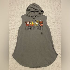 Women’s Disney Parks Gray Snacks Sleeveless Hoodie Sz. Small